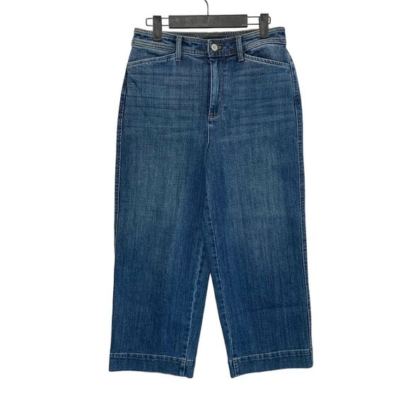 Talbots Denim Wide Leg Cropped Jean Women's Sz 4 High Waist Cotton Blend Stretch - Picture 1 of 4